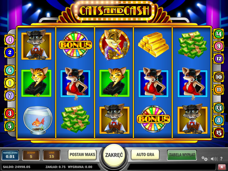 Gra kasynowa Cats and Cash bez rejestracji